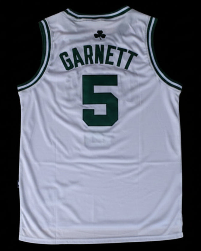Camiseta blanca de Kevin Garnett de los Boston Celtics