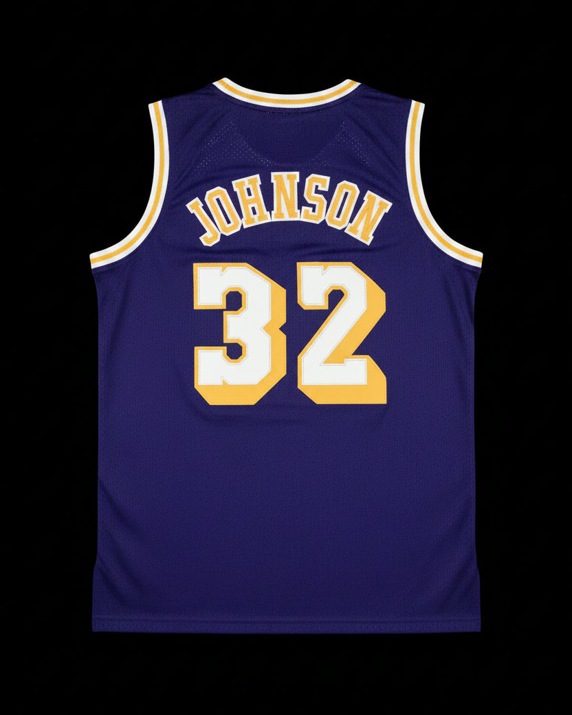 Los Angeles Lakers Hardwood Classics (Morado de visitante) Magic Johnson