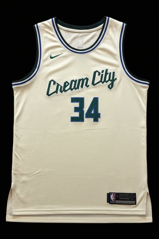 Camiseta Giannis Antetokounmpo "Cream City Edition" de los Milwaukee Bucks
