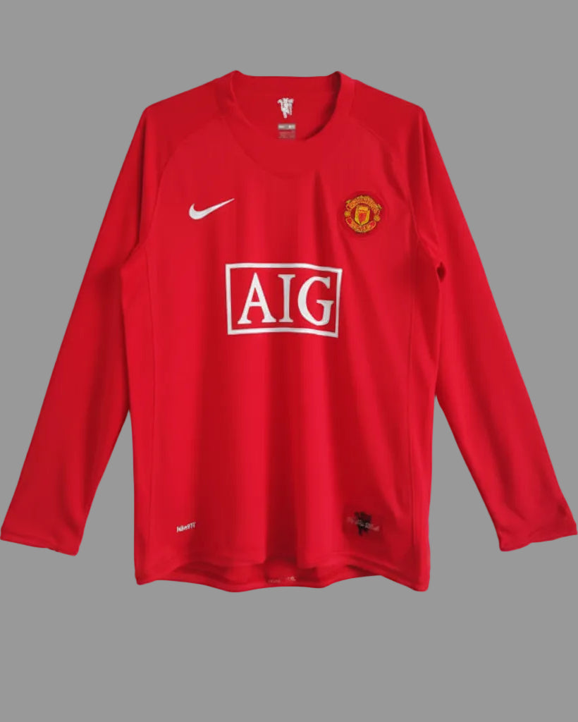 Camiseta de local del Manchester United 07/08 (manga larga)