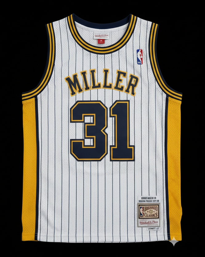 Camiseta Reggie Miller Edición Pinstripe de los Indiana Pacers